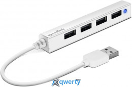 SpeedLink USB-A→USB-Ax4 Snappy Slim (SL-140000-WE) White