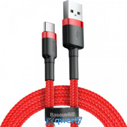 USB-A - USB-C 2A 3m Baseus Cafule Cable Red/Red (CATKLF-U09) 6953156296336
