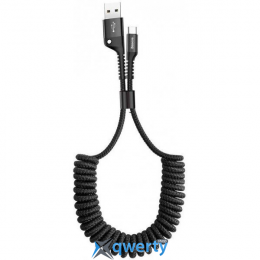 USB-A - USB-C 3A 1m Baseus Fish Eye Spring Black (CATSR-01) 6953156284739