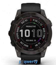 Garmin Fenix 7 Sapphire Solar Carbon Gray DLC Titanium with Black Band (010-02540-20/21)