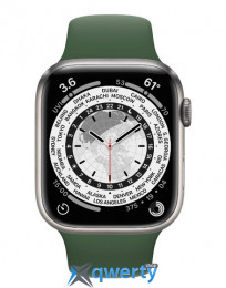 Apple Watch Series 7 45mm Silver Titanium Case w. Clover Sport Band (ML8W3 + MKUNA3)