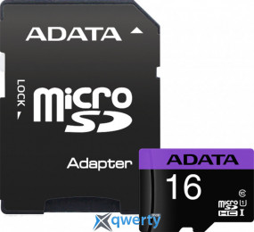 microSD ADATA Premier 16GB Class 10 +SD адаптер (AUSDH16GUICL10-RA1) 4713435794043