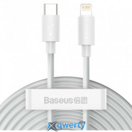 USB-C - Lightning 20W 1.5m Baseus Wisdom (TZCATLZJ-02) White 2шт