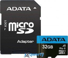 microSD 32GB ADATA Premier Class 10 V10 A1 +SD адаптер (AUSDH32GUICL10A1-RA1) 4713218461926