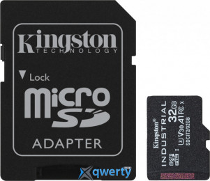 microSD Kingston Industrial 32GB UHS-I U3 V30 A1 +SD адаптер (SDCIT2/32GB)