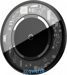 БЗУ Baseus Simple Magnetic Wireless Charger (suit for IP12) Transparent 2A Black (WXJK-E02)