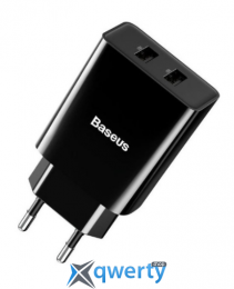USB-A Baseus Speed Mini Dual U Charger 10.5W Black (CCFS-R01)