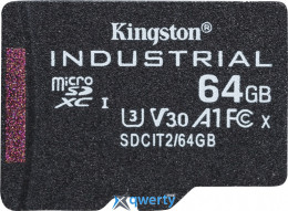 microSD Kingston Industrial 64GB UHS-I U3 V30 A1 (SDCIT2/64GBSP)