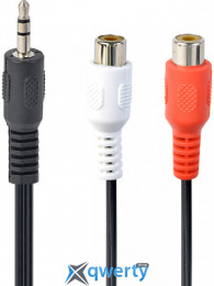 Аудио кабель 3.5mm (m) - 2RCA (F) 0.2m Cablexpert (CCA-406) Black