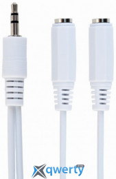 Аудио кабель 3.5mm (M) - 3.5mm (F)x2 0.1m Cablexpert (CCA-415W) White