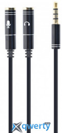 Аудио кабель 3.5mm (M) - 3.5mm (F)x2 0.2m Cablexpert 4pin (CCA-417M) Black