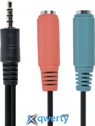 Аудио кабель 3.5mm (M) - 3.5mm (F)x2 0.2m Cablexpert (CCA-417) Black