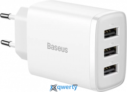 СЗУ USB-Ax3 3.4 A/17W Baseus Compact Charger 3U White (CCXJ020102)