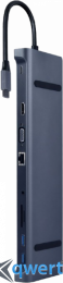 Cablexpert USB-C→USB-Ax3/USB-Cx1/HDMIx1/DisplayPort/RJ45/SD/TF/3.5mm 10-in-1 (A-CM-COMBO10-01) Silver
