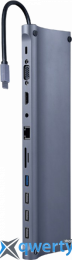 Cablexpert USB-C→USB-Ax4/USB-Cx1/HDMIx1/DisplayPort/RJ45/SD/TF/3.5mm 11-in-1 (A-CM-COMBO11-01) Silver
