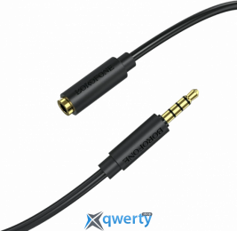 Аудио кабель 3.5mm (M) - 3.5mm (F) 1m Borofone (BL12-1B) Black