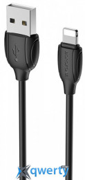 USB-A - Lightning 2.4A 1m Borofone BX19 Benefit Black (BX19LB)