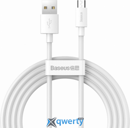 USB-A - microUSB 2.1A 1.5m Baseus Simple Wisdom Data Cable Kit White (TZCAMZJ-02) 2 шт