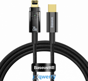 USB-C - Lightning 20W 1m Baseus Explorer Searies Auto Power-Off Black (CATS000001)