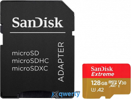 microSD SanDisk Extreme 128GB V30 A2 +SD адаптер (SDSQXAA-128G-GN6AA)