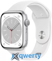 Apple Watch Series 8 GPS 41mm Silver Aluminum Case with White S. Band Regular (MP6K3)