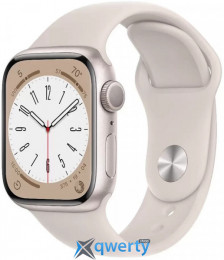 Apple Watch Series 8 GPS 41mm Starlight Aluminum Case with Starlight Sport Band M/L (MNUF3)