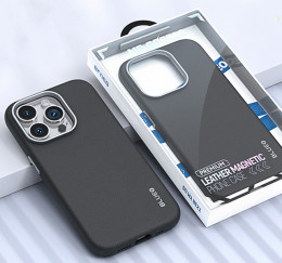 iPhone 15 Pro Blueo Mr. Gorilla Premium Leather Magnetic MagSafe Black 6934663734979