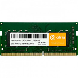 ATRIA SO-DIMM DDR4 2666MHz 8GB (UAT42666CL19SK1/8)