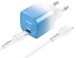 СЗУ Hoco C101A 20W USB-C +Lightning кабель Ice Blue (6931474769381)