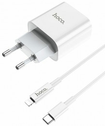 СЗУ Hoco C76A Plus 20W USB-C +Lightning кабель White (6931474746924)