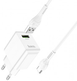 СЗУ Hoco C98A 18W USB-A +USB-C кабель White (6931474766878)