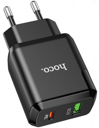 СЗУ Hoco N5 Favor 20W USB-A+USB-C Black (6931474738899)
