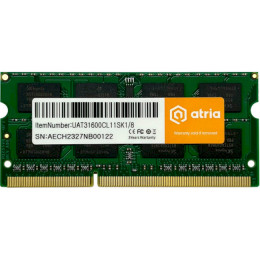 ATRIA SO-DIMM DDR3 1600MHz 8GB (UAT31600CL11SK1/8)