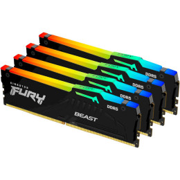 KINGSTON FURY Beast RGB Black DDR5 5200MHz 128GB Kit 4x32GB (KF552C40BBAK4-128)