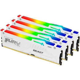 KINGSTON FURY Beast RGB White DDR5 5200MHz 128GB Kit 4x32GB (KF552C40BWAK4-128)