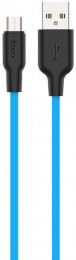 Hoco X21 Plus USB-A-microUSB 2.4A 1m Blue (6931474711885)
