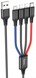 Hoco X76 USB-A-microUSB/USB-C/Lightning x2 2A 1m Multicolour (6931474768643)