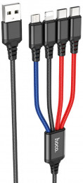 Hoco X76 USB-A-microUSB/USB-Cx2 /Lightning 2A 1m Multicolour (6931474768650)