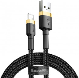 USB-A - Lightning 1.5A 1m Baseus Cafule Cable Gold/Black (CALKLF-CV1)