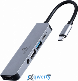 Cablexpert USB-C→USB-Ax2/USB-Cx1/HDMIx1/3.5mm 5-в-1 (A-CM-COMBO5-02) Silver