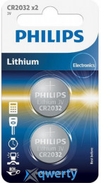 Philips CR2032 2шт Lithium (CR2032P2/01B)