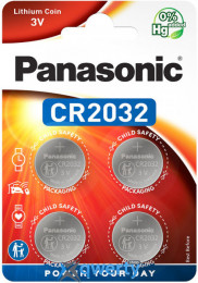 Panasonic CR2032 4шт Alkaline (CR-2032EL/4B)