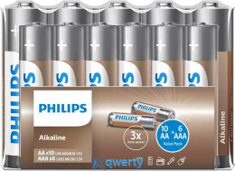 Philips Entry AA/LR06/MN1500 + AAA/LR03/MN2400 10шт + 6шт Alkaline (LR036A16F/10)