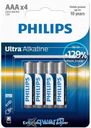 Philips Ultra AAA/LR03/MN2400 4шт Alkaline (LR03E4B/10)