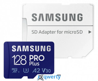 microSD Samsung PRO plus 128GB V30 A2 + SD адаптер (MB-MD128KB/WW)
