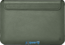 16.2 WIWU Genuine Leather Laptop Sleeve for MacBook Forest Green