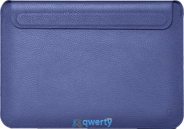 16.2 WIWU Genuine Leather Laptop Sleeve for MacBook Navy Blue