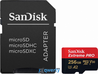 microSD SanDisk Extreme Pro 256GB Class 10 V30 A2 +SD адаптер (SDSQXCD-256G-GN6MA)