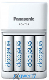 Panasonic Eneloop BQ-CC55 (AA/AAAx4) + аккумуляторы AAx4 2000mAh Ni-Mh (K-KJ55MCD40E)