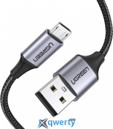 USB-A - microUSB 2A 1.5m Ugreen US290 Black/Grey (60147)